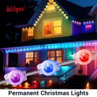 Luces Inteligentes Permanentes para Aleros Exteriores, Cambio de Color RGB, Impermeables IP67, Control Dual por Aplicación y Control Remoto, Sincronización con Música, Garantía de 5 Años