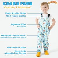 Pakaian Terusan Anak untuk Hiking, Camping, Pantai, Memancing, Bermain Air, TK, Bahan Polyester Berlapis PU, Anti Air, Tahan Hujan