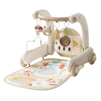 Tapis d'éveil musical 2-en-1 avec piano et éclairage, clavier musical multifonctionnel pour bébé, jouet de poussette, arche d'activités pour nourrisson, jouets pour bébé OEM