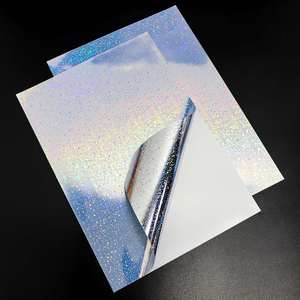 Papel Adhesivo Holográfico Transparente Imprimible por Inyección de Tinta, Tamaño A4 (8.5x11 Pulgadas), para Manualidades, Velas y Marcos de Fotos - Product Image 1