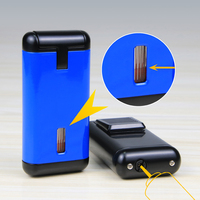 Briquet à triple flamme en alliage de zinc avec fenêtre de niveau de carburant, personnalisable avec logo, idéal pour les cigarettes – Offre Spéciale