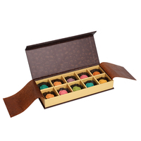 Luxe 10 pièces chocolat avec cavité papier de soie truffe bonbons boîte rigide aimant couvercle boîte-cadeau avec couvercle