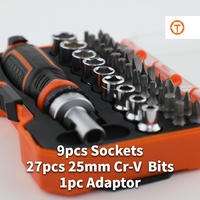 OEM OBM ODM Jeu de tournevis à cliquet multi-embouts de haute qualité 38 pièces CRV (plate, Phillips, Torx, tête carrée)