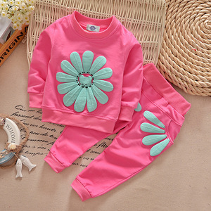 Spring Cotton Sunflower 2pcs <b>Kids</b> Baby Set Turkey Wholesale Children's Boutique Clothes Girls - Product Image 1