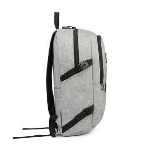 Custom Logo Unisex <b>Black</b> Nylon Oxford <b>Leather</b> Bag Laptop Office <b>Backpack</b> for Men - Product Image 3