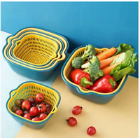Haute qualité PP plastique cuisine multifonctionnel Double couche évier fruits légumes Drain stockage Bakset 8 pièces/6 pièces