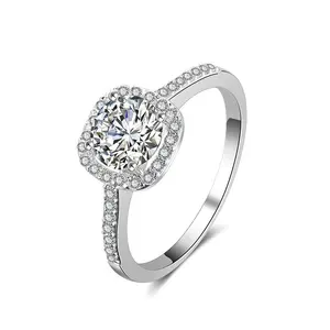 1 2 3 karat cincin Moissanite perak murni 925 Model baru perhiasan mewah cincin pertunangan untuk pernikahan wanita
