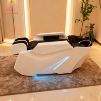 Lit de massage pour salon, spa capillaire, shampooing, repose-pieds réglable, éponge haute densité pour salon de coiffure