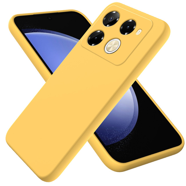 Simple Solid Color Liquid Silicone Soft Case for Infinix Note40 Pro+ Gt 20Pro Mobile Phones Includes Camera Protector-Business