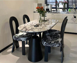 طاولة طعام رخامية دائرية فاخرة من PerfectStone بتصميم عصري راقي من رخام كالاكاتا فيولا قابلة للتخصيص لغرفة المعيشة - Product Image 2