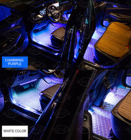 A80 RGB Voiture 4 en 1, éclairage d'ambiance intérieur 36 LED multicolore, contrôle vocal et rythme musical, bande lumineuse décorative avec télécommande DC12V