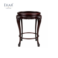 Support à plantes sculpté à la main de style Versailles |   Tabourets de bar circulaires classiques français de luxe - EKAR FURNITURE