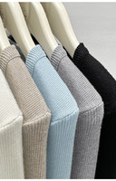 Base en tricot col rond élégant femmes automne hiver pull mérinos Slim manches longues Tee Luxe Top