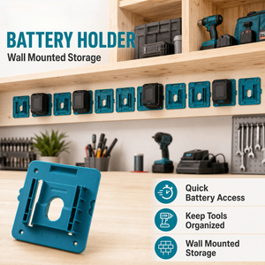 <span class=keywords><strong>Support</strong></span> de <span class=keywords><strong>batterie</strong></span> pour <span class=keywords><strong>batterie</strong></span> <span class=keywords><strong>Makita</strong></span> 18V, <span class=keywords><strong>support</strong></span> mural pour batteries, organisateur de rangement pour outils électriques BL1830 BL1840 BL1850 - Product Image 1