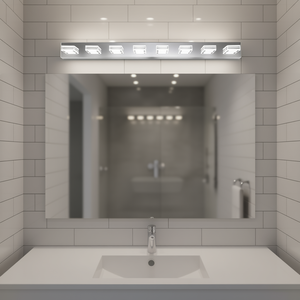 โคมไฟห้องน้ำแบบติดผนัง รุ่นโมเดิร์นโครม ขนาด 52 นิ้ว 8 ดวง ไฟ LED พร้อมโคมอะคริลิคสีวอร์มไวท์ - Product Image 2