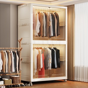 Armadio per la conservazione di vestiti per neonati e bambini, extra large, rinforzato, semplice, per <span class=keywords><strong>camera</strong></span> <span class=keywords><strong>da</strong></span> <span class=keywords><strong>letto</strong></span>, con ruote, per snack e giocattoli - Product Image 4