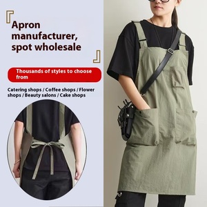 Venta al por mayor de ropa de trabajo de cocina con logotipo personalizado impermeable babero de algodón delantal con transfronterizo para la publicidad de <span class=keywords><strong>Amazon</strong></span> Catering uso - Product Image 2