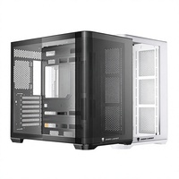 Boîtier d'ordinateur de jeu ATX Jungle Leopard AC-01 Mid Tower avec panneau latéral en verre trempé incurvé, façade en maille d'aluminium et USB