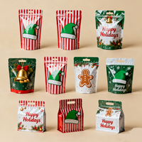 Sac cadeau personnalisé de Noël découpé à la forme avec fermeture éclair, pochette pour petits cadeaux, bonbons et friandises