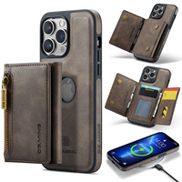 Pochette de téléphone de portefeuille en cuir détachable magnétique de luxe pour iPhone 15 Pro Max 15 14 Plus 13 12 étui mobile avec poche pour carte
