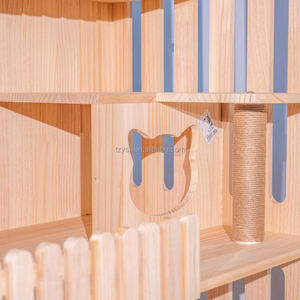 Maßgefertigte Moderne Katzen-Villa Katzenkäfig aus Spanplatte Indoor-Katzennest Luxuriöses Geschlossenes Design mit Belüftung für Alle Jahreszeiten - Product Image 4