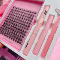 En gros, Faux cils longs naturels faits main 100D, pointes effilées effet fée, 600 bouquets, cils en segments DIY, 0.07MM, 8-25mm pour courbure
