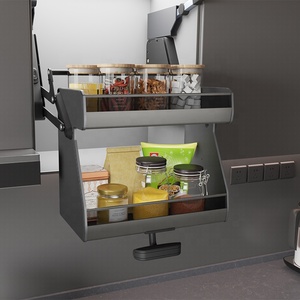 Panier coulissant moderne et écologique pour armoire de cuisine, accessoires de rangement mural relevable pour armoire, organiseurs de placards, gain de place, modèle S - Product Image 3