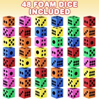 Juego de Dados de Espuma Grandes Cuadrados, Paquete de 24, Temática de Números Coloridos, para Niños, Mejora las Habilidades Matemáticas, Diversión en el Aula y Fiestas