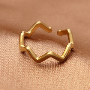 แหวนวงกลมสไตล์วินเทจประดับด้วยหินหลากสีที่อุดมด้วยแร่ธาตุ แหวนเปิดประดับเพชรซิร์คอน ชุบทองบนสแตนเลสสตีล แหวนสำหรับผู้หญิงที่ไม่ก่อให้เกิดอาการแพ้ - Product Image 5