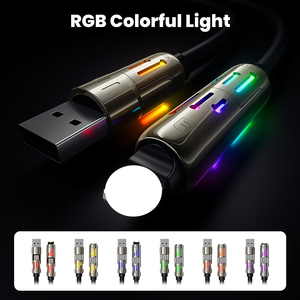 Toocki 240W Nhanh Chóng Sạc 4 Trong 1 Giao Diện Hợp Kim Kẽm Silicone Lỏng Dây RGB Ánh Sáng E-Đánh Dấu Chip Cho Máy Tính Xách Tay Pd3.1 - Product Image 5