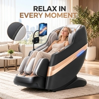 Fauteuil de massage 4D tendance 2026 à gravité zéro avec rail SL, haut-parleurs IA et massage des pieds pour salon professionnel et bureau