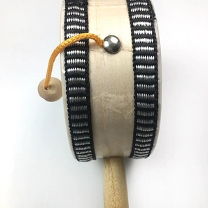 Wholesale Natural Wood Rattle <b>Drum</b> Double Sided Hand Shake Tambourine Baby Shaker Toy <b>For</b> Toddler Auditory Sensory - Product Image 2