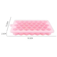 Bac à glaçons en silicone nid d'abeille à 33 cavités avec couvercle en plastique - Fabrication de glaçons maison écologique pour la cuisine