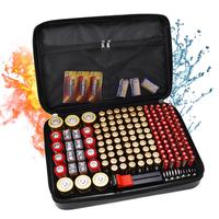 Caja organizadora de bolsa de almacenamiento de batería impermeable ignífuga YHX para baterías AA AAA C D 9V (182 ranuras a prueba de golpes portátil)