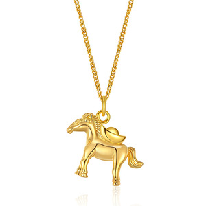 El Nuevo Estilo Prácticamente Garantiza el Éxito: Collar de Lingote de Oro con Diseño de Caballo y Collar del Año del Caballo - Product Image 4