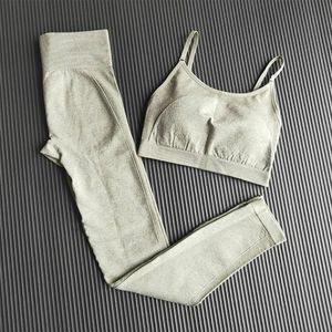 Women Seamless 2pcs Yoga Suit Crop Top+Leggings Pants Sports Gym Wear Set Outfits - Product Image 1