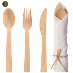 Set di posate in bambù biologico usa e getta (cucchiaio, forchetta, coltello) certificato FSC, senza sostanze chimiche, senza BPA, non tossico, compostabile, ecologico, sicuro, all'ingrosso - Product Image 3