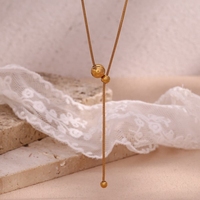 Accepter Collier chaîne serpent minimaliste personnalisé Collier plaqué or en forme de Y Bijoux Collier femme en acier inoxydable