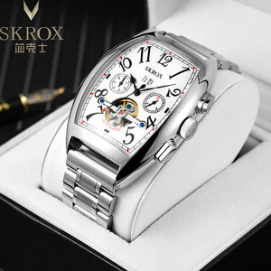 Skrox Tonneau Design montre-bracelet mécanique hommes Top Date en acier inoxydable 316L luxe mode automatique montres de haute qualité - Product Image 4