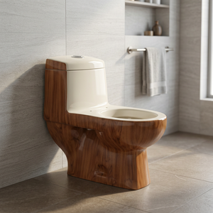 Inodoro de Cerámica de Una Pieza con Diseño Moderno en Blanco y Negro, Descarga Sifónica, Montaje en el Suelo, Doble Descarga para Baño Moderno - Product Image 2