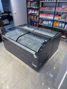 Vitrine d'îlot combinée pour supermarché, vitrine réfrigérée pour aliments frais et surgelés - Product Image 6