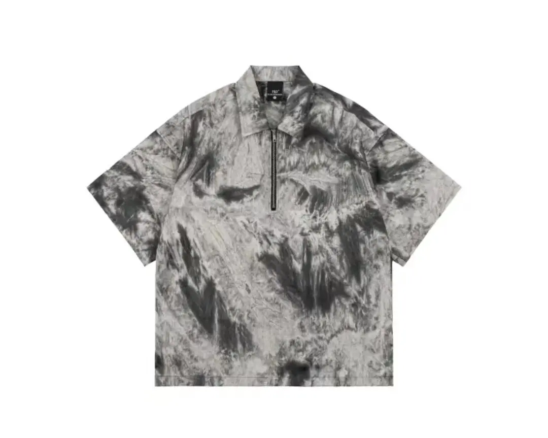 Camisa polo de manga curta com lapela com meio zíper desenho Lnk personalizado