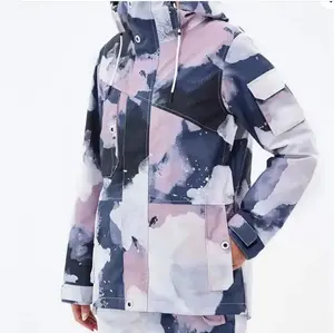 ZN-Custom полная печать высокого качества уличная ветровая и водонепроницаемая зимняя женская Лыжная куртка