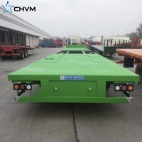 Haute résistance en acier 50T grue chariot élévateur chariot élévateur bas lit chargeur Drop Deck remorque Tri-essieu 45-70Ft extensible semi-remorque