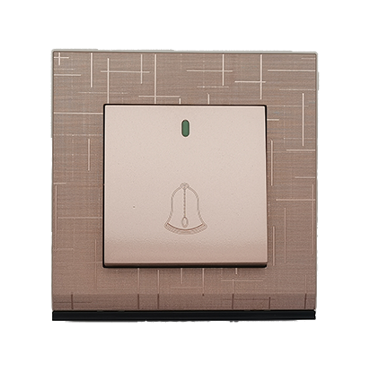 High Quality Customizable Wholesale Push Button Gold Panel Electronic Switch Socket Lighting Door Bell Electrical Wall Switch