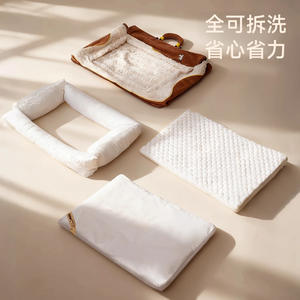 Cama para Mascotas Hoopet Moderna, Sólida, con Núcleo Cálido, Cuadrada, para Perros Medianos y Grandes, Gatos, Universal, de Pana, con Pelo de Conejo Cepillado, para Dormir en Invierno - Product Image 4