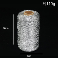 Fil argenté torsadé de 1 mm, 100 g/rouleau, environ 200 m, matériau de tricot manuel DIY pour la fabrication de pochettes argentées