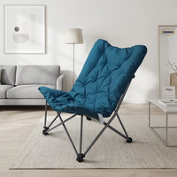 Chaise Saucer Pliante Rembourrée en Métal de Haute Qualité pour Extérieur, Confortable, Idéale pour le Camping, le Jardin, le Balcon, le Salon et la Cour