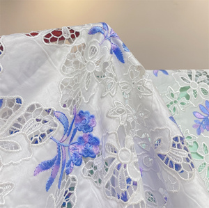 ชุดเดรสผ้าสองสีสำหรับผู้หญิงจากลูกไม้มีเชือกกลวงแบบฝรั่งเศส - Product Image 1