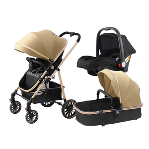 Poussette pour bébé <span class=keywords><strong>3</strong></span> en <span class=keywords><strong>1</strong></span> Landau pliable portable avec chaise de poussée légère d'une capacité de 15kg - Product Image 3
